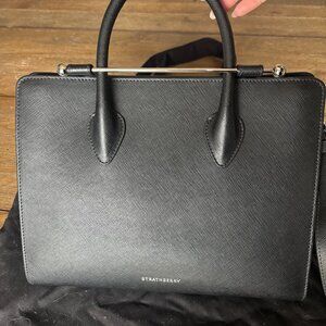 Black Saffiano Leather Strathberry Midi Tote - Excellent Condition